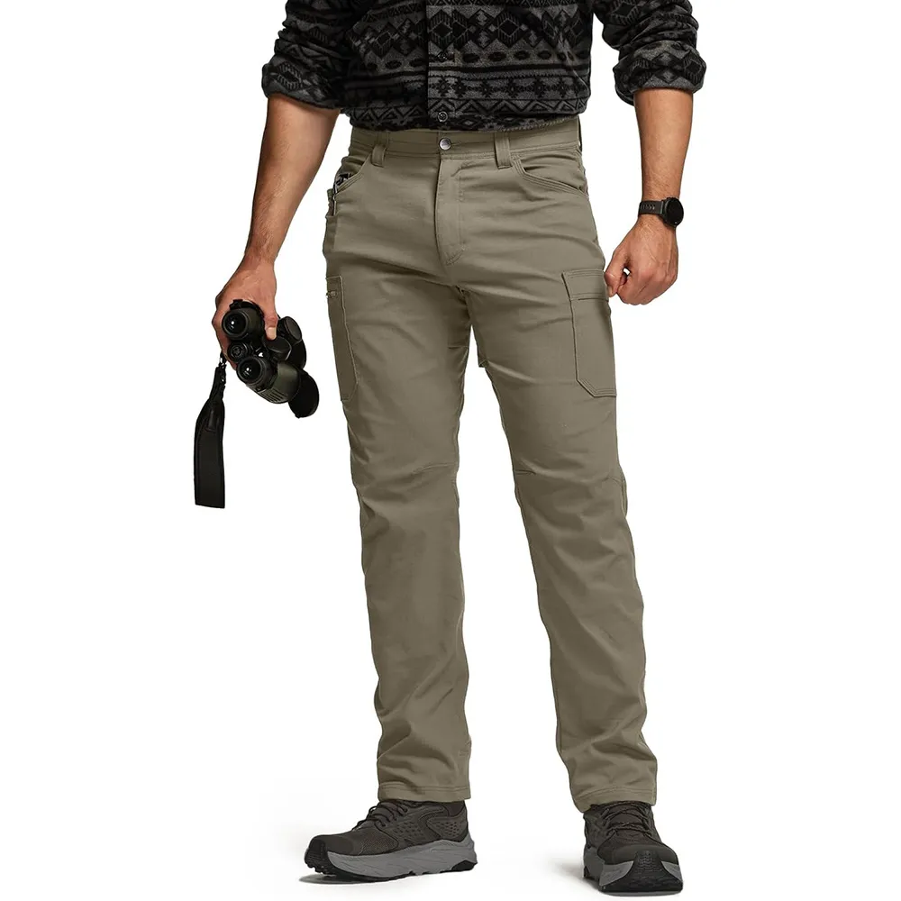 Men's Cool Flex Tactical Pants, Water Resistant Lightweight Stretch Cargo Work Hiking Pants