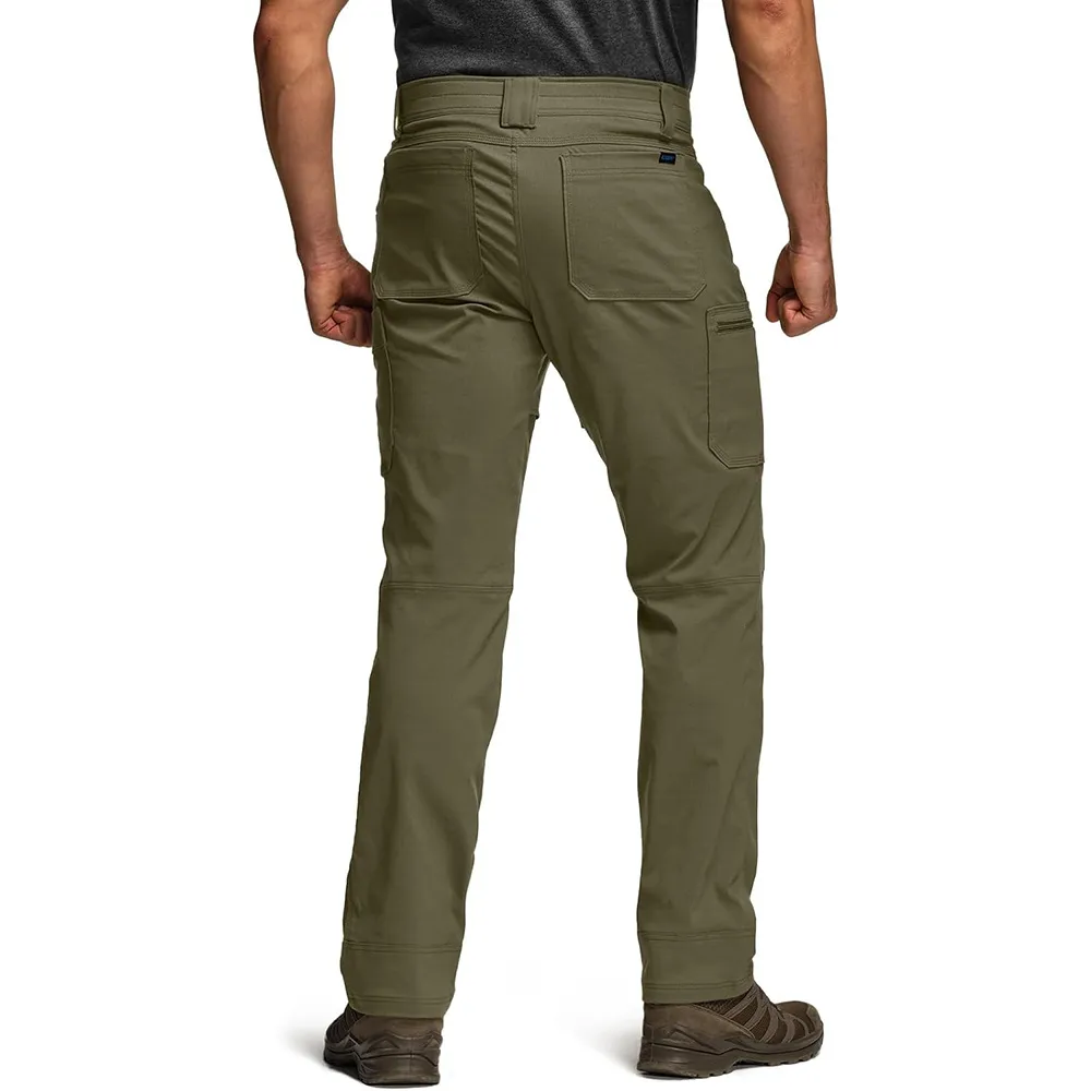 Men's Cool Flex Tactical Pants, Water Resistant Lightweight Stretch Cargo Work Hiking Pants