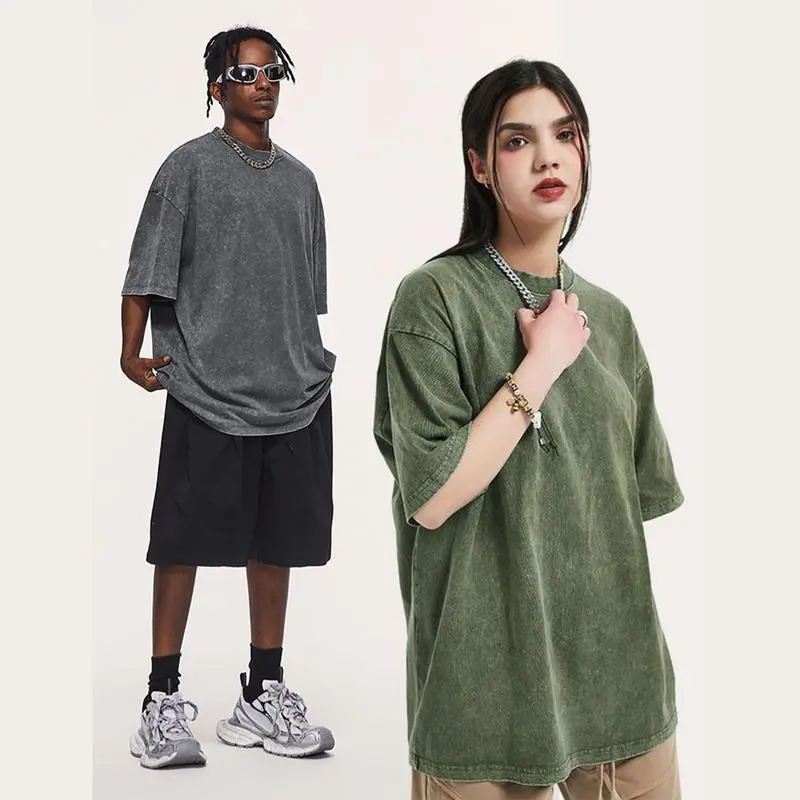 9PACK-Wash Unisex Oversized Cotton T-Shirt