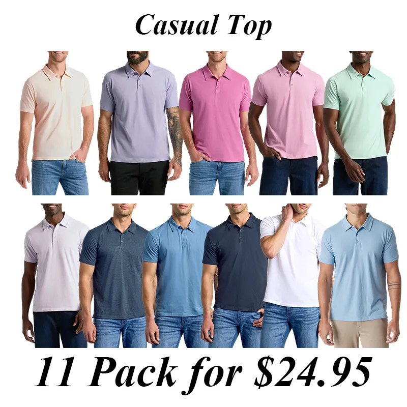 Men'S Casual Business POLO Shirt, Breathable Pique Fabric,Classic Polo