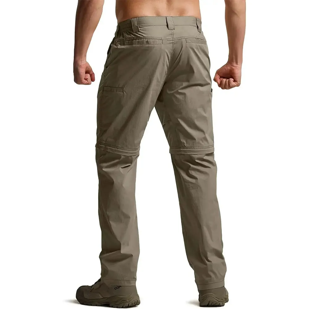 Men's Convertible Cargo Tactical Pants, Water Resistant Outdoor Hiking Pants
