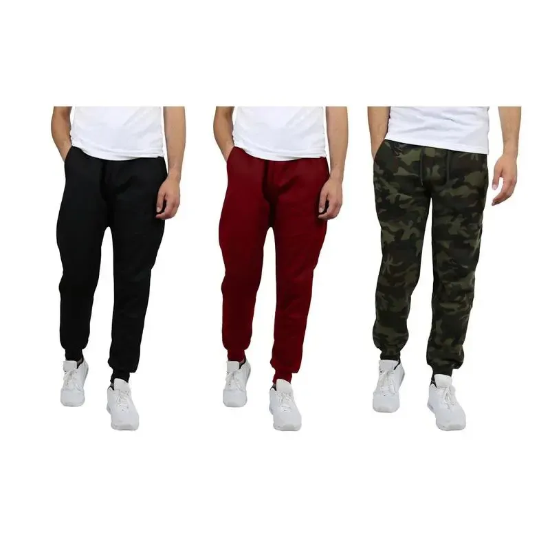 3 Pack Fleece Active Athletic Jogger Sweatpants with Drawstring Sizes S-4XL