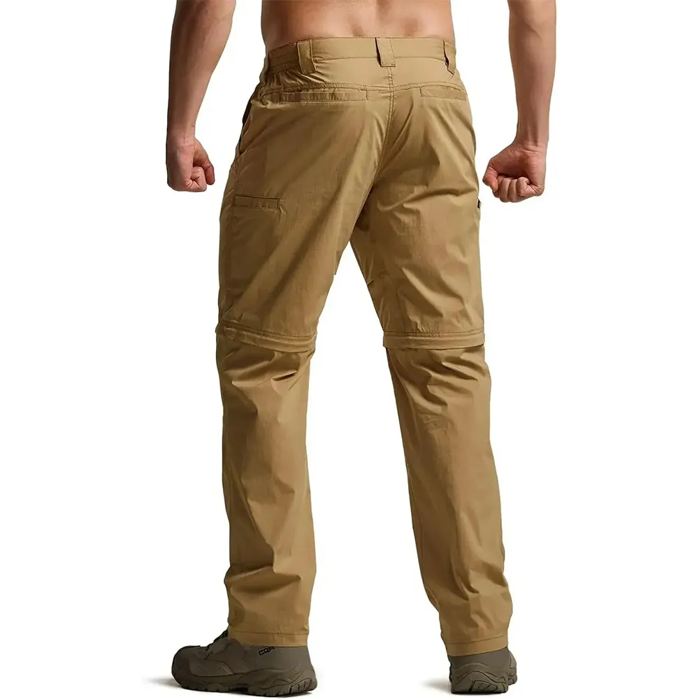 Men's Convertible Cargo Tactical Pants, Water Resistant Outdoor Hiking Pants