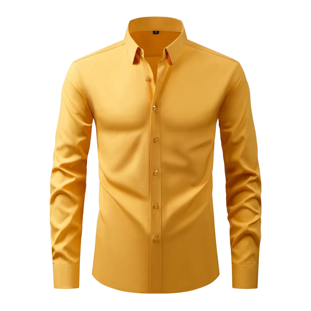 Four-Sided Elastic Natural Button Men'S Large Size Shirt Free Of Ironing And Anti-Wrinkle Business