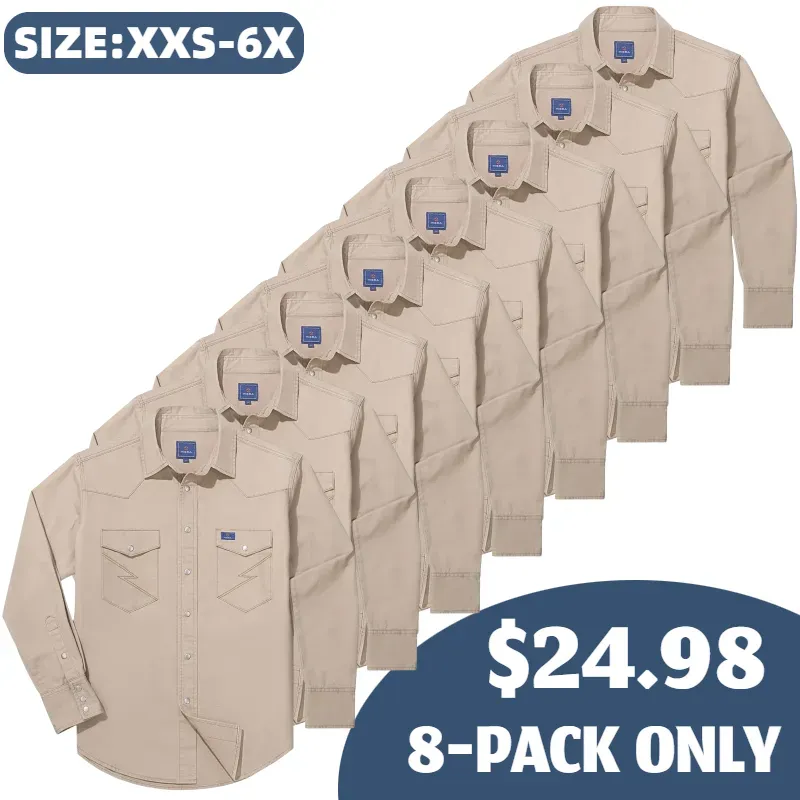 🔥HOT-SALE 🔥Men's Long Sleeve Stone-Washed and Pre-Washed Denim Work Shirt