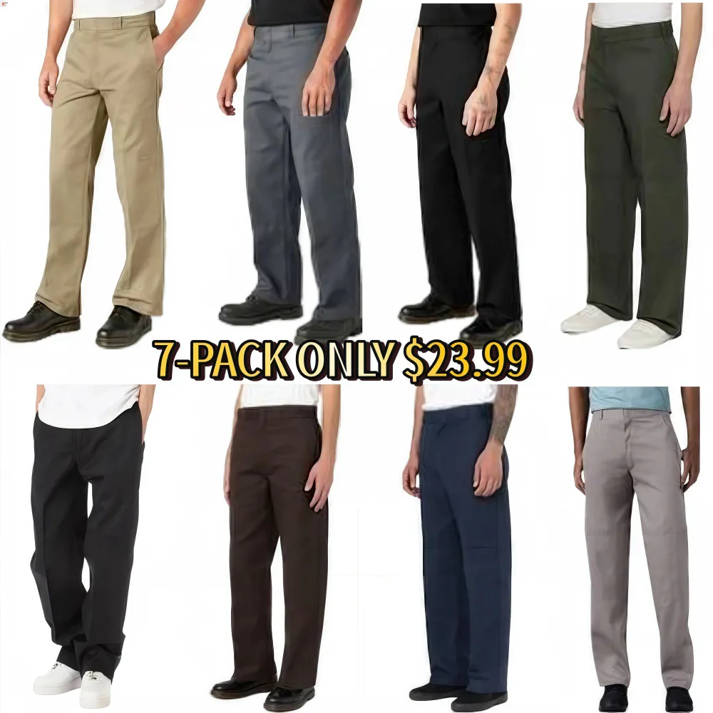 Men's Loose Fit Double Knee Work Pants