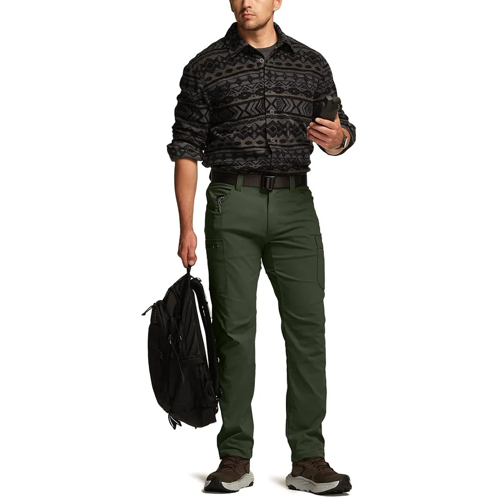 Men's Cool Flex Tactical Pants, Water Resistant Lightweight Stretch Cargo Work Hiking Pants