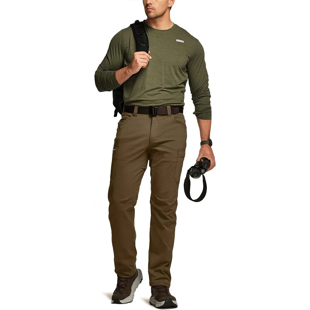 Men's Cool Flex Tactical Pants, Water Resistant Lightweight Stretch Cargo Work Hiking Pants