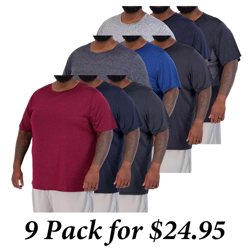 9PACK-Men’S Big & Tall Tech Stretch Short-Sleeve