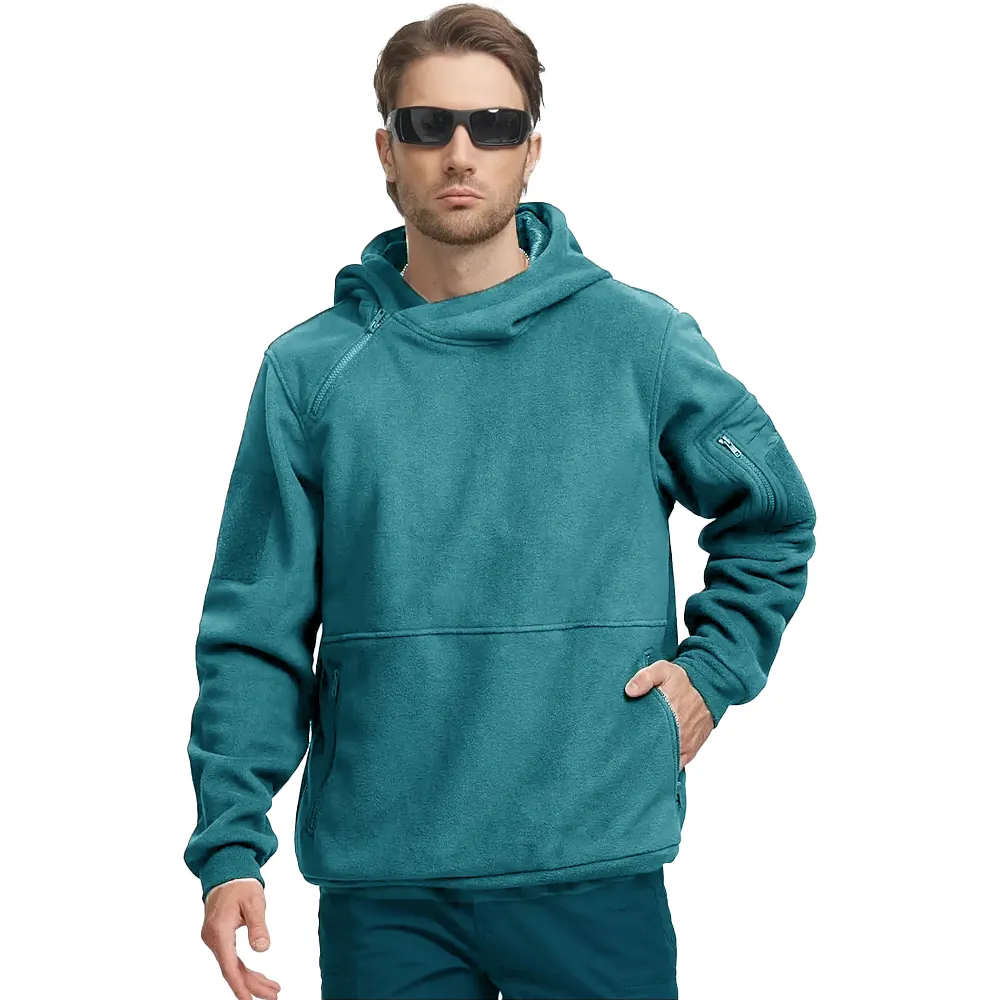 Men's Tactical Winter Fleece Pullover Hoodie Warm Long Fleece lined Hooded Sweatshirt