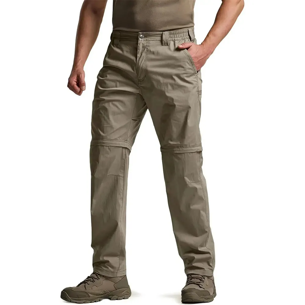 Men's Convertible Cargo Tactical Pants, Water Resistant Outdoor Hiking Pants
