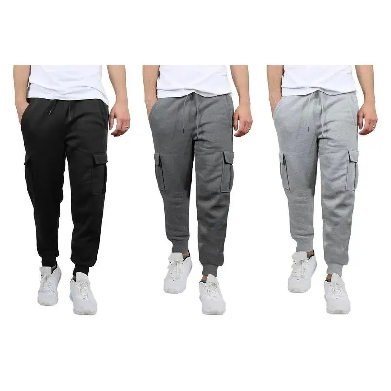 3 Pack Fleece Active Athletic Jogger Sweatpants with Drawstring Sizes S-4XL