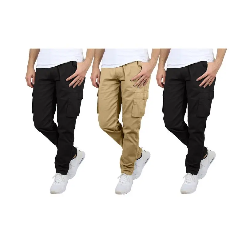 Men'S 3 Pack Flex Stretch Cotton Cargo Pants