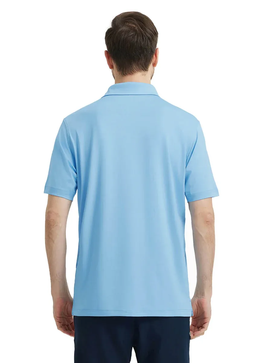 Men'S Designed Collared Solid Performance Polo