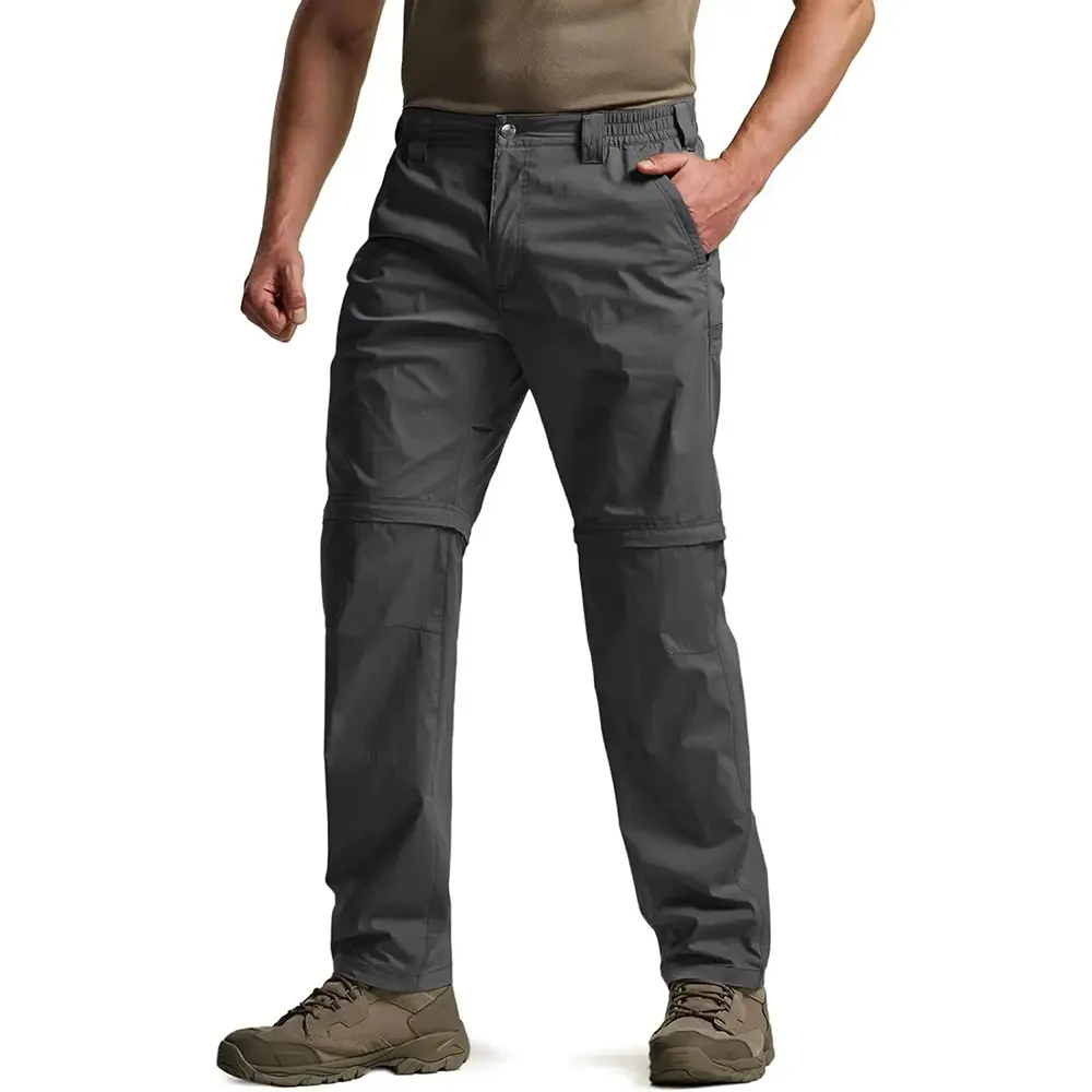 Men's Convertible Cargo Tactical Pants, Water Resistant Outdoor Hiking Pants