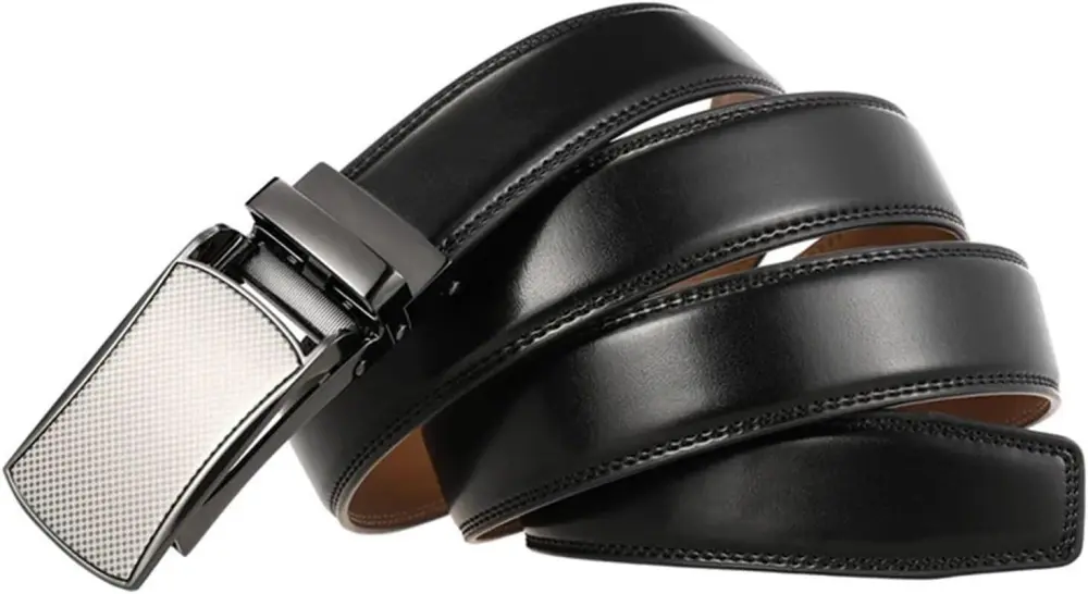 Leather Belts For Men Automatic Buckle Without Holes Men Belt Cowhide Suit Belt Male