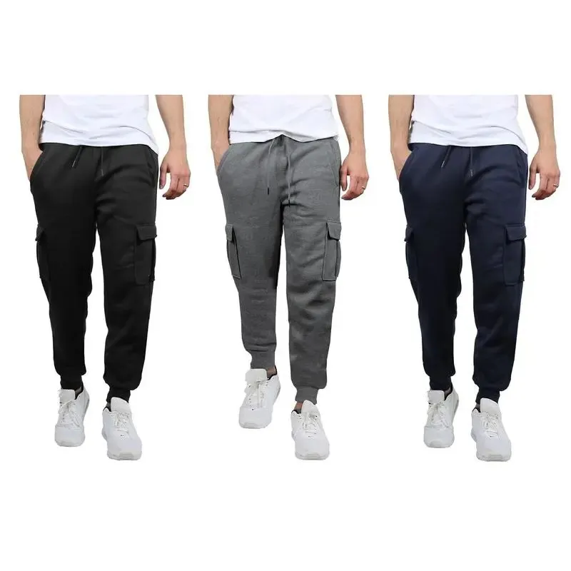 3 Pack Fleece Active Athletic Jogger Sweatpants with Drawstring Sizes S-4XL