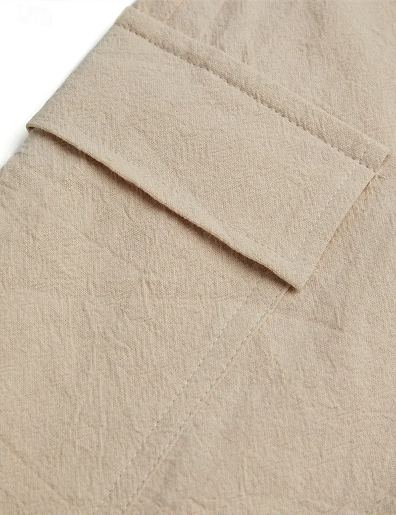 Men's Linen Short Sleeve Shirt & Shorts Set – Summer Casual 2-Piece Outfit