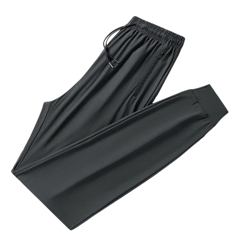 Ultra-Thin Pants Summer Men'S Ice Silk Pants Breathable Casual Pants Sports Pants Quick-Drying Pants Men'S Elastic Straight Large Size