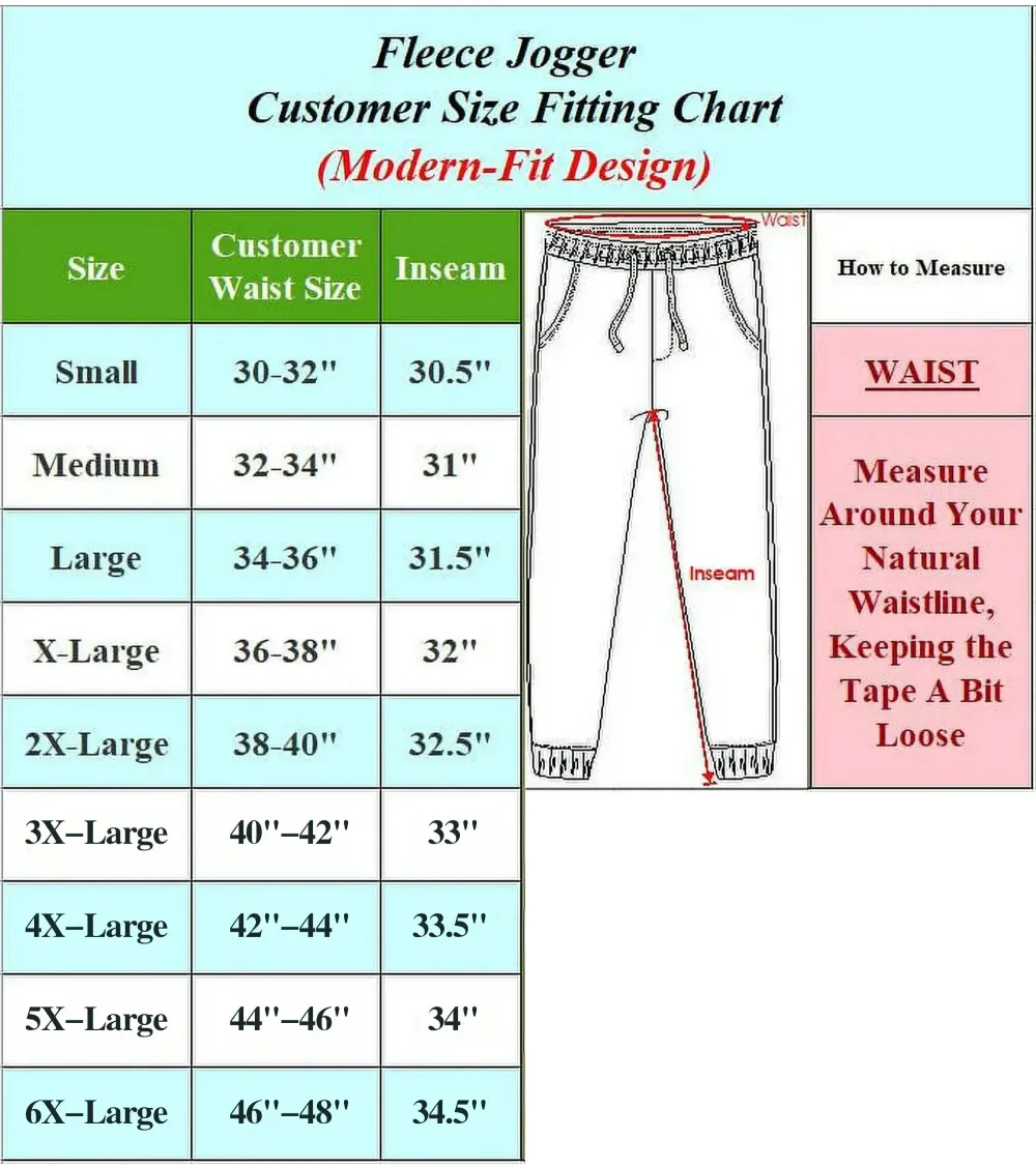 3 Pack Fleece Active Athletic Jogger Sweatpants with Drawstring Sizes S-4XL