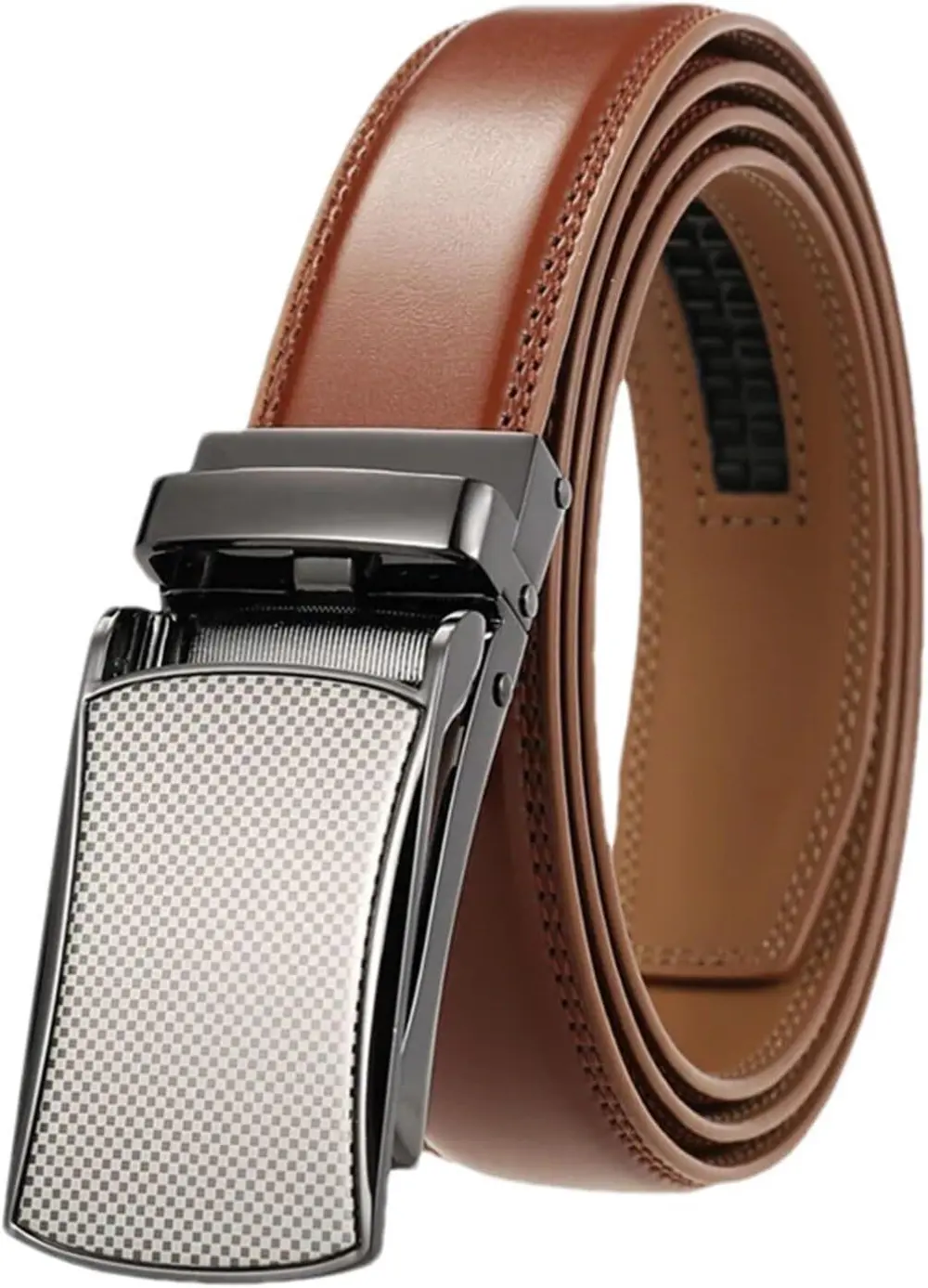 Leather Belts For Men Automatic Buckle Without Holes Men Belt Cowhide Suit Belt Male