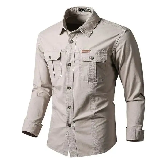 Military Style Long Sleeve Shirt (Win a Waterproof Watch as a Gift)