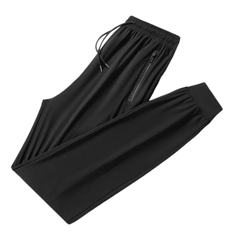 Ultra-Thin Pants Summer Men'S Ice Silk Pants Breathable Casual Pants Sports Pants Quick-Drying Pants Men'S Elastic Straight Large Size