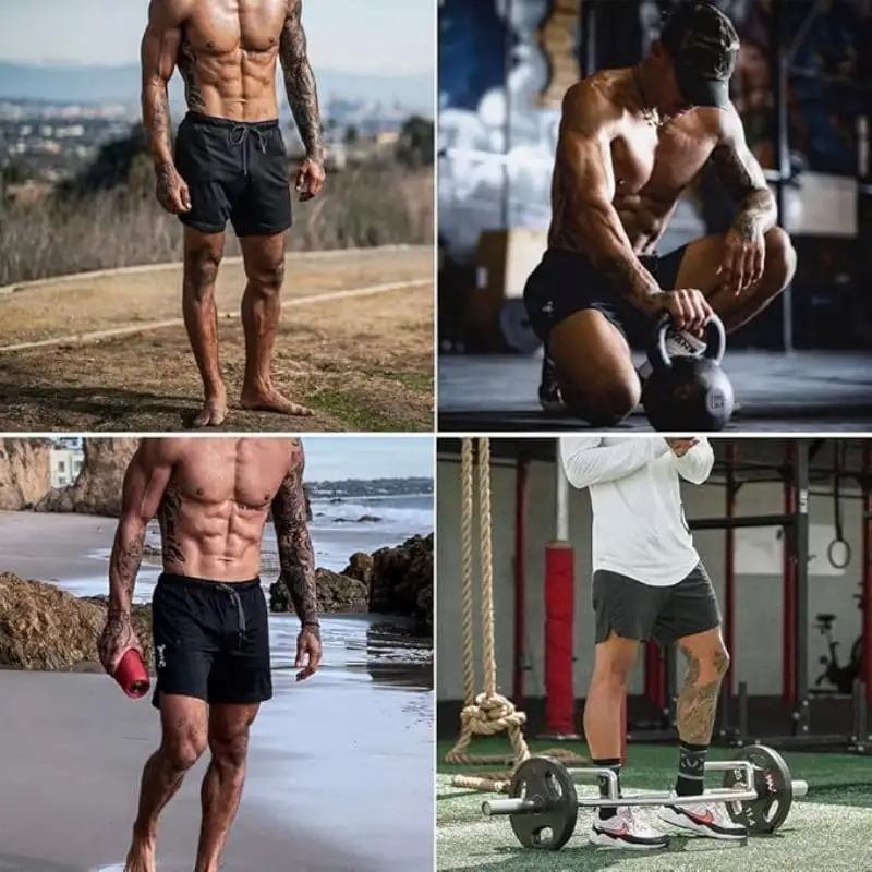 3-Pack Men's 2 in 1 Stretch Active Quick Dry Gym Running Shorts With Liner