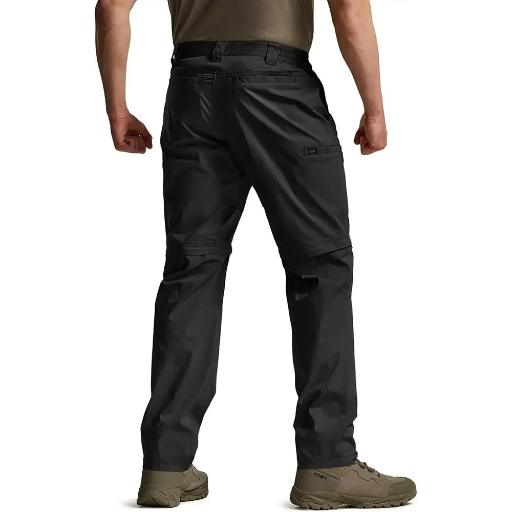 Men's Convertible Cargo Tactical Pants, Water Resistant Outdoor Hiking Pants