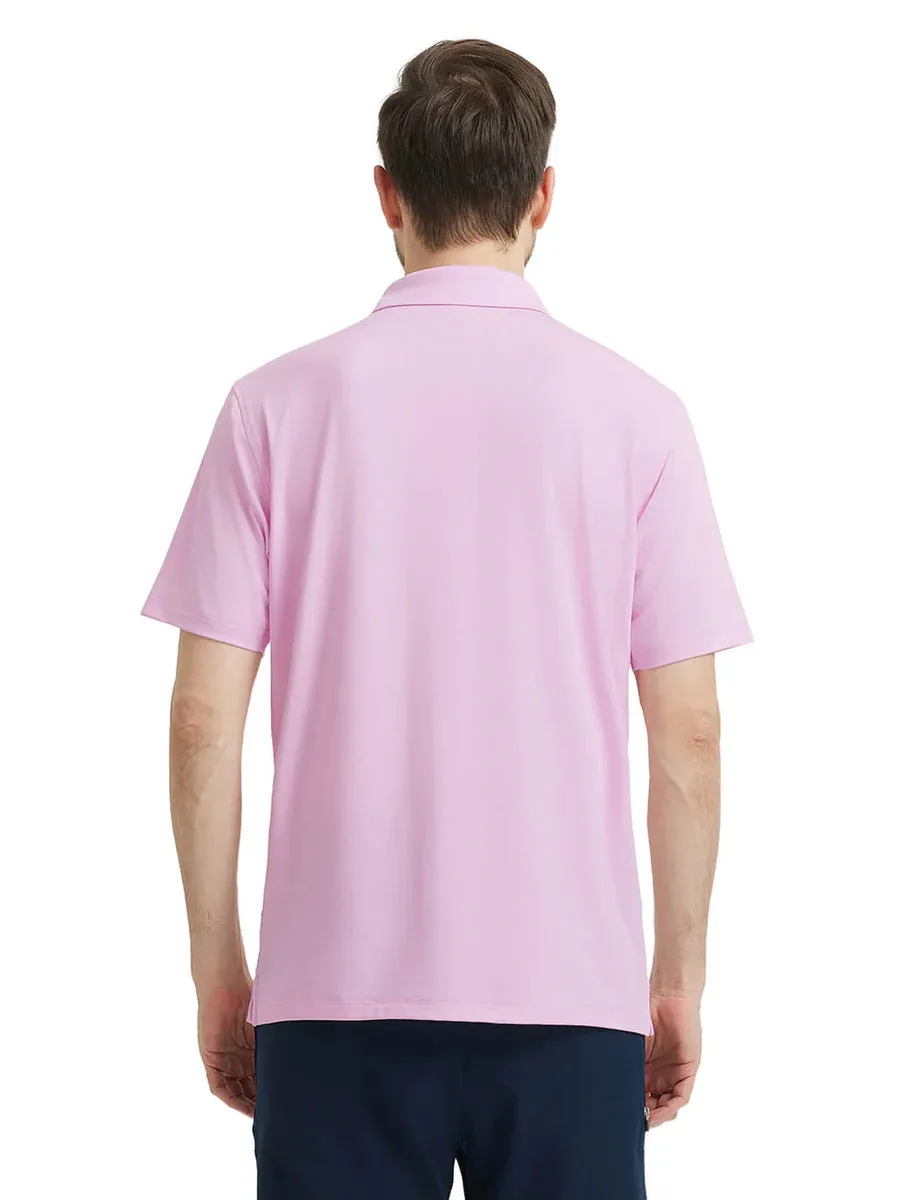 Men'S Designed Collared Solid Performance Polo