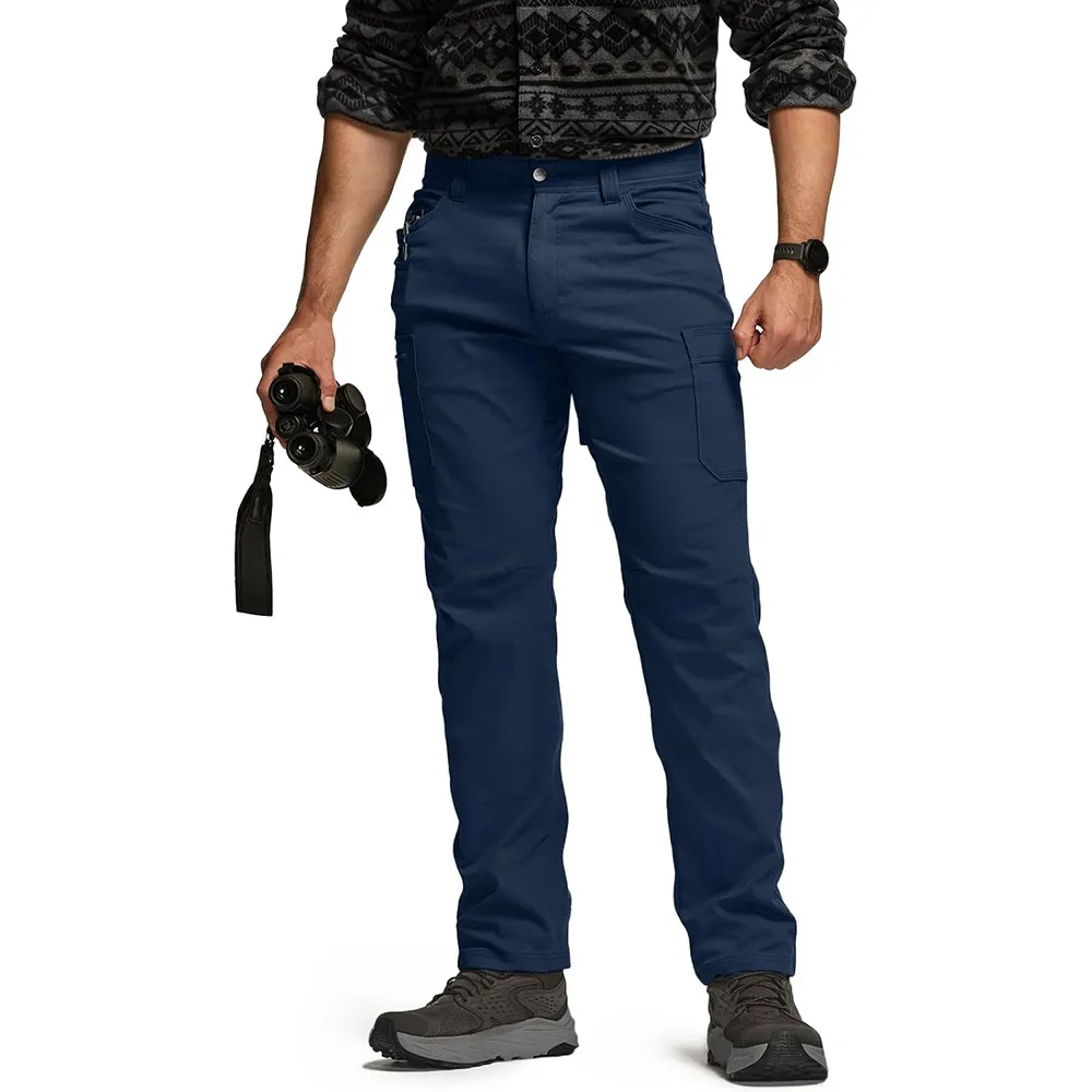 Men's Cool Flex Tactical Pants, Water Resistant Lightweight Stretch Cargo Work Hiking Pants