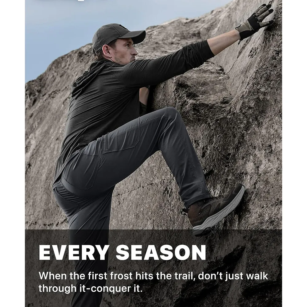 Men's Cool Flex Tactical Pants, Water Resistant Lightweight Stretch Cargo Work Hiking Pants