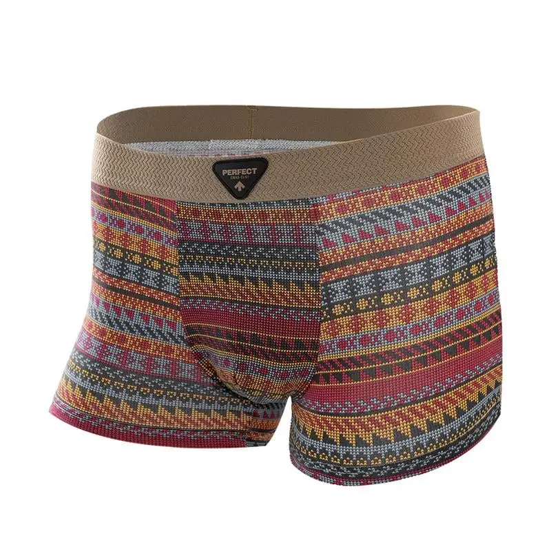 🎁Men's Premium Cotton Boxer Briefs Retro Pattern Design Breathable Mesh Panel Seamless Waistband Moisture-Wicking Underwear 💥 3 PACK