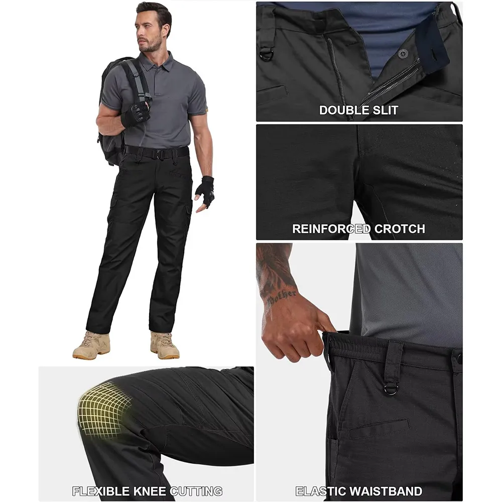 Men's Ripstop Water-Resistant Cargo Pants,Ripstop Water Resistant Hiking Work Pants