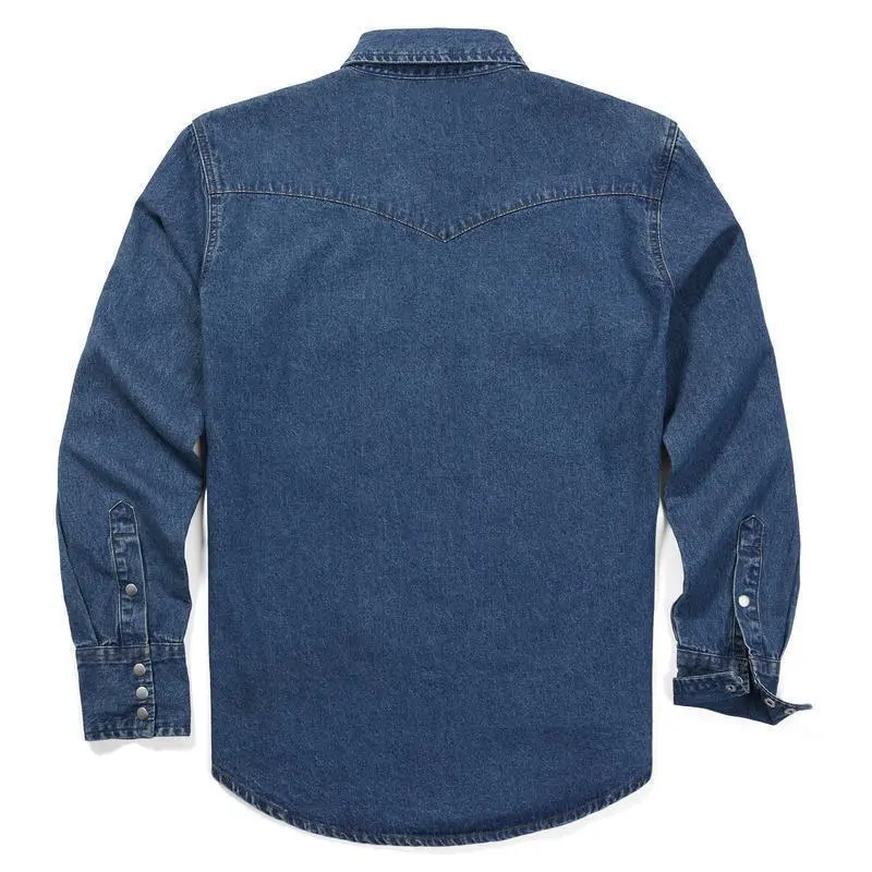 🔥SEPTEMBER  HOT-SALE 🔥Men's Long Sleeve Stone-Washed and Pre-Washed Denim Work Shirt