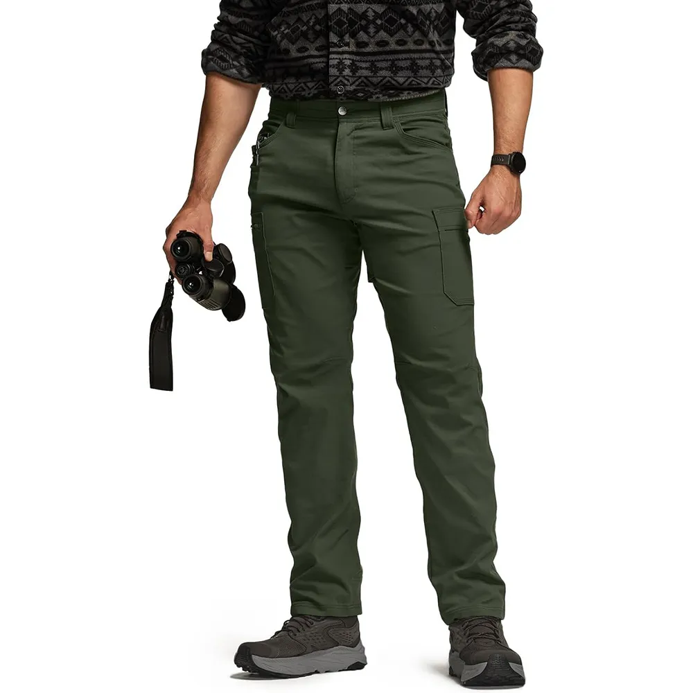 Men's Cool Flex Tactical Pants, Water Resistant Lightweight Stretch Cargo Work Hiking Pants