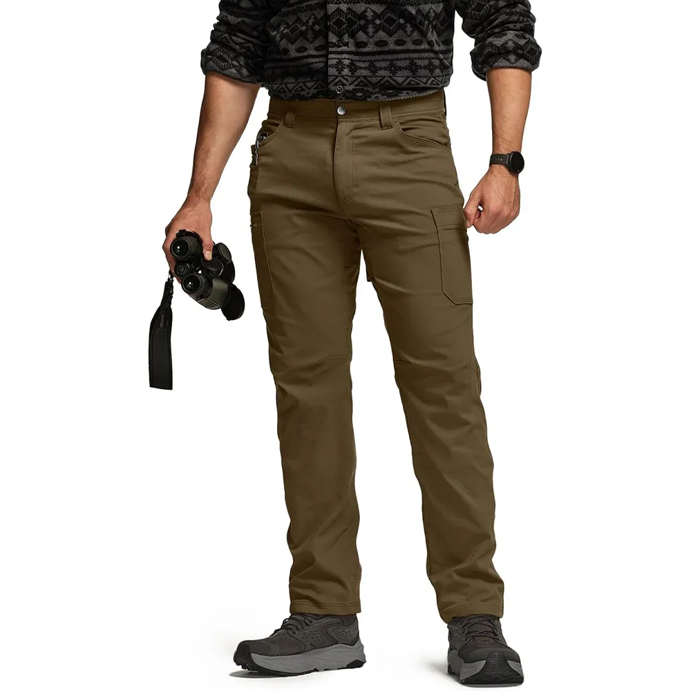 Men's Cool Flex Tactical Pants, Water Resistant Lightweight Stretch Cargo Work Hiking Pants