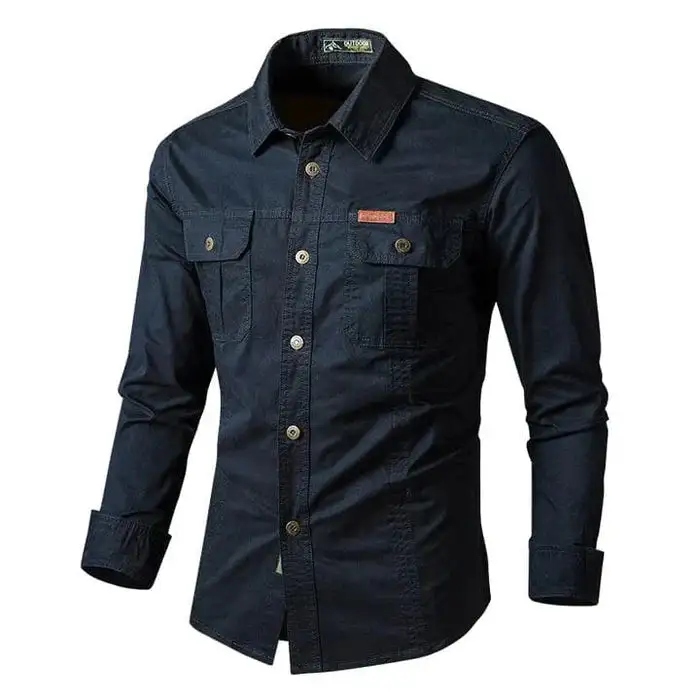 Military Style Long Sleeve Shirt (Win a Waterproof Watch as a Gift)