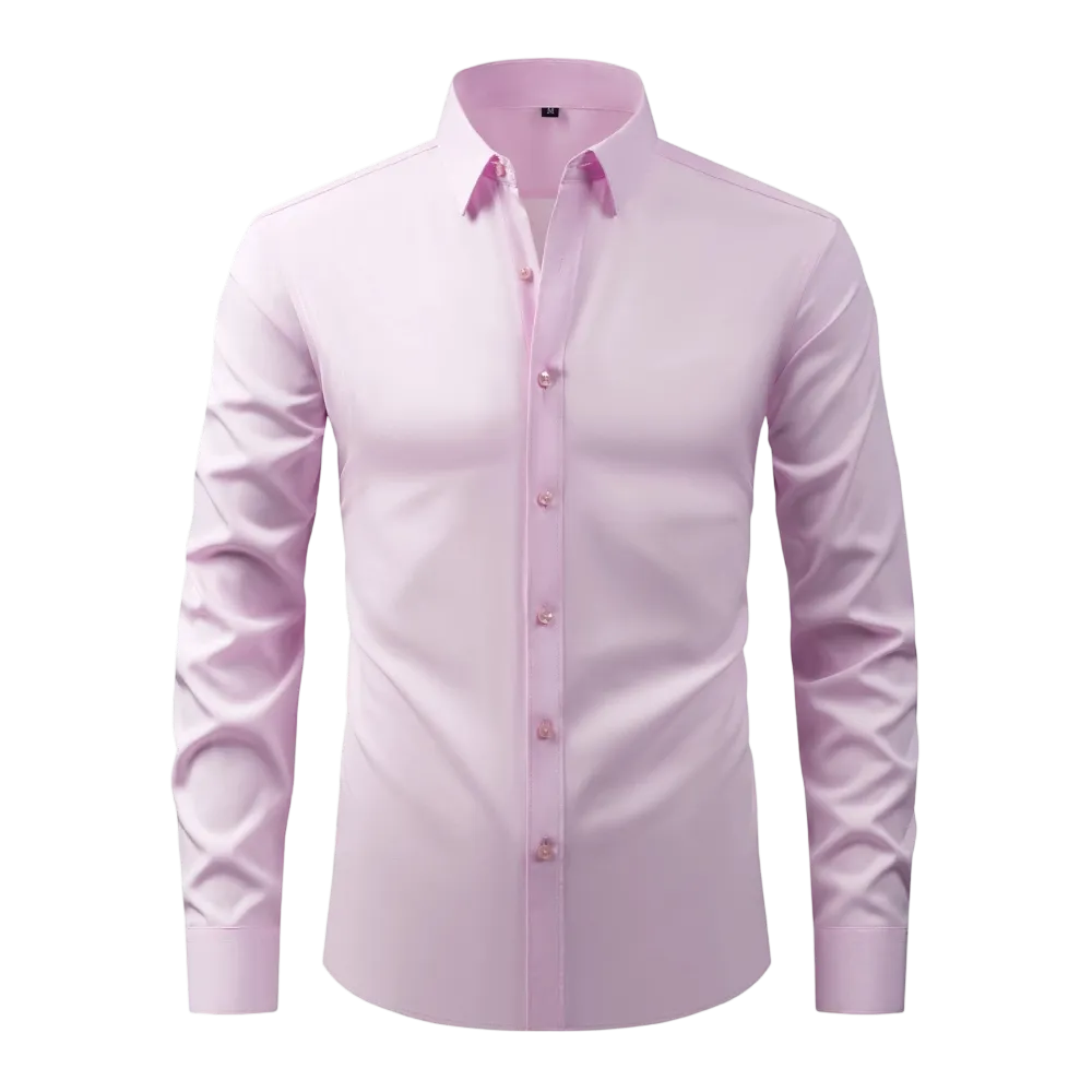 Four-Sided Elastic Natural Button Men'S Large Size Shirt Free Of Ironing And Anti-Wrinkle Business