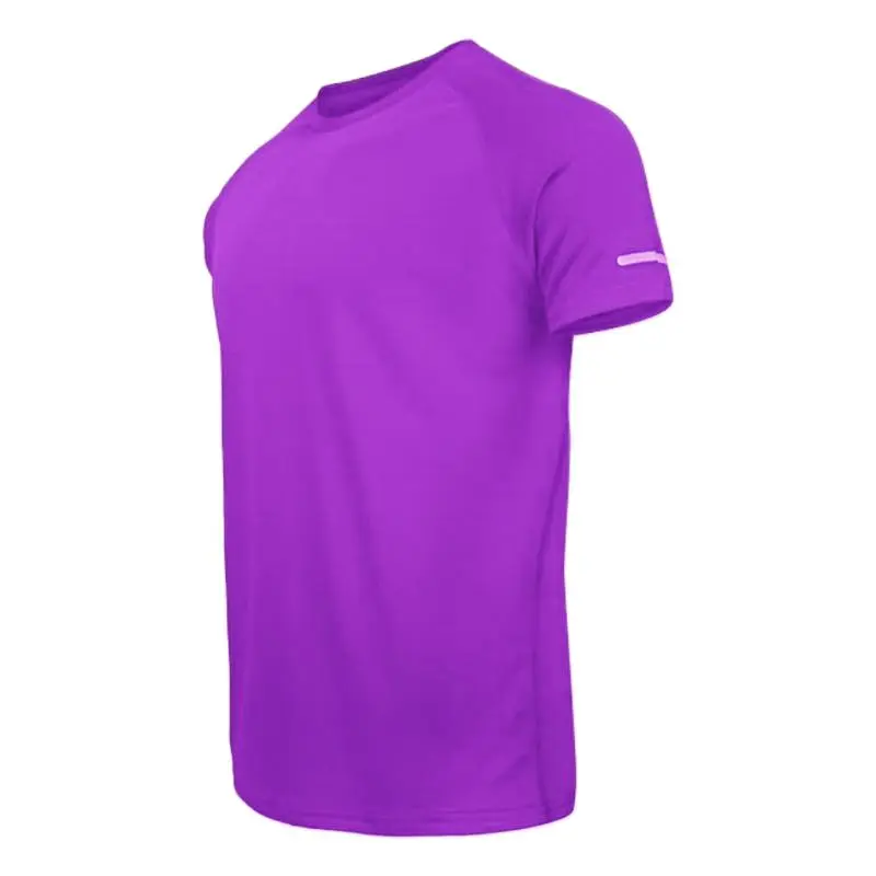 🔥12-Pack Men's Plain Reflective Design Sports Tee, Breathable Quick Drying Short Sleeve T-shirt