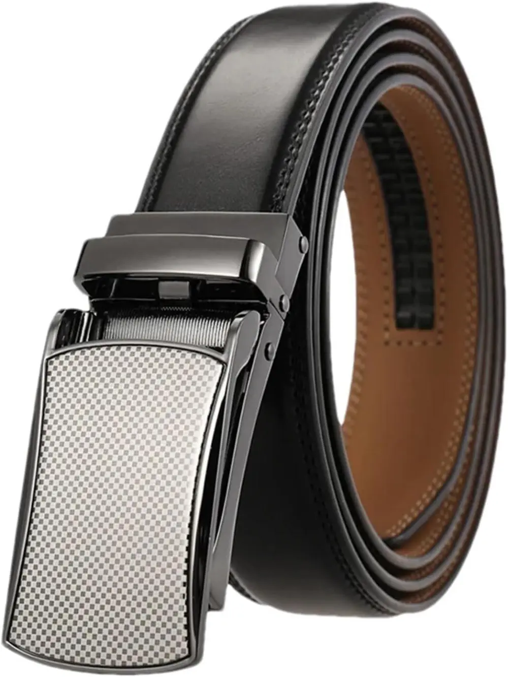 Leather Belts For Men Automatic Buckle Without Holes Men Belt Cowhide Suit Belt Male
