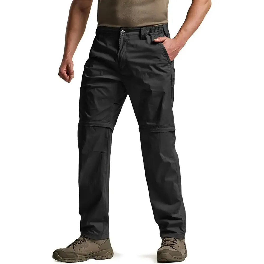Men's Convertible Cargo Tactical Pants, Water Resistant Outdoor Hiking Pants
