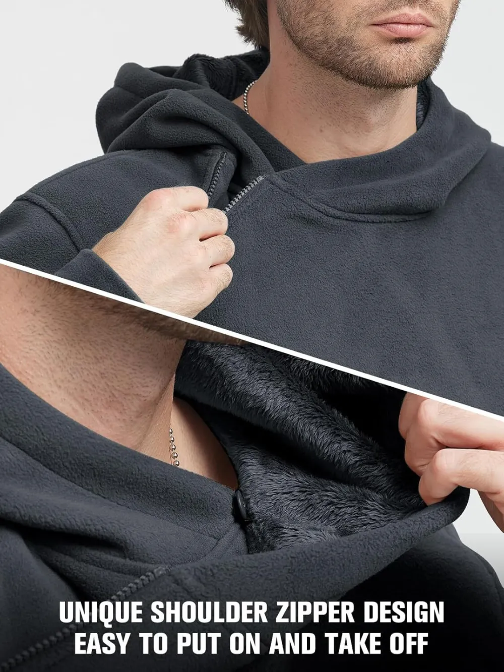 Men's Tactical Winter Fleece Pullover Hoodie Warm Long Fleece lined Hooded Sweatshirt