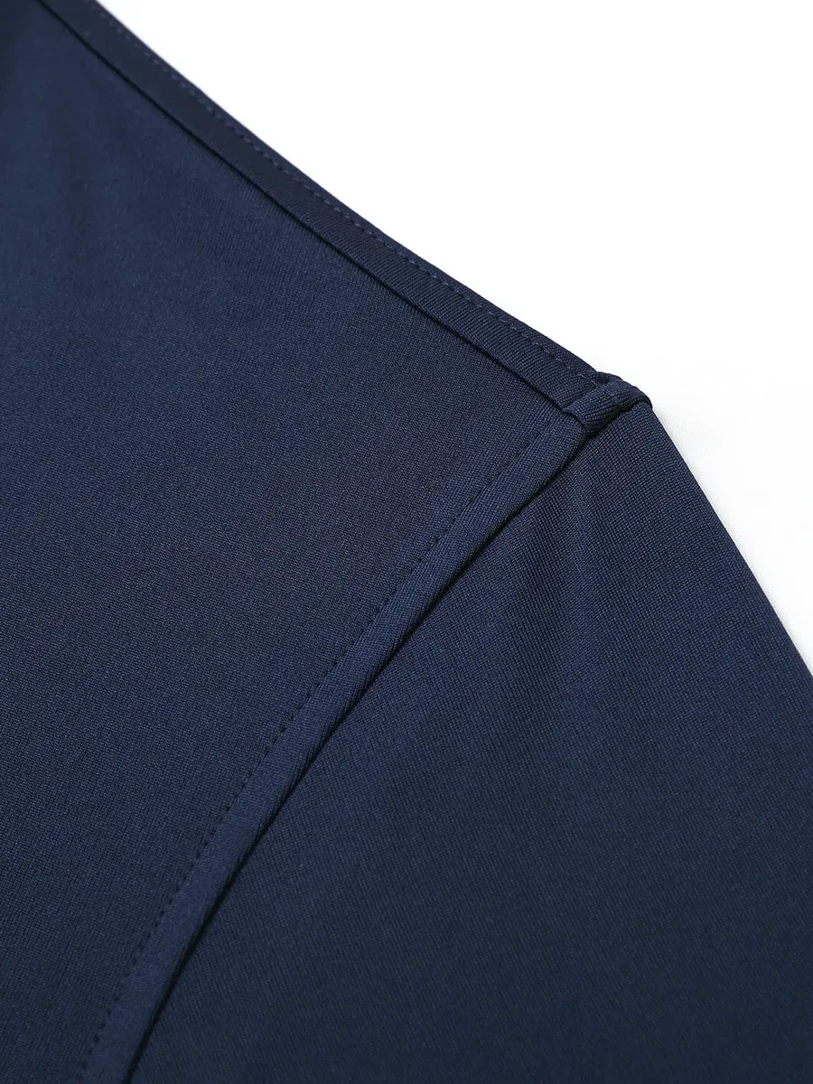 Men'S Designed Collared Solid Performance Polo