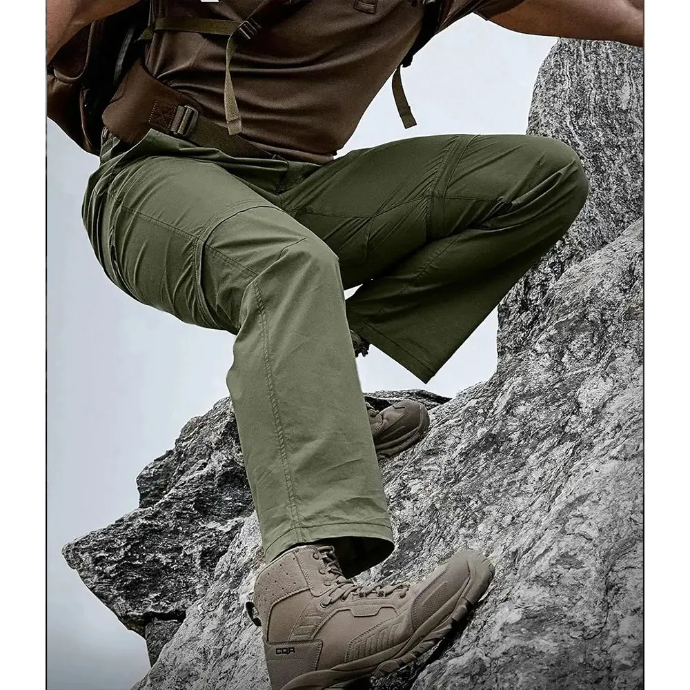 Men's Convertible Cargo Tactical Pants, Water Resistant Outdoor Hiking Pants