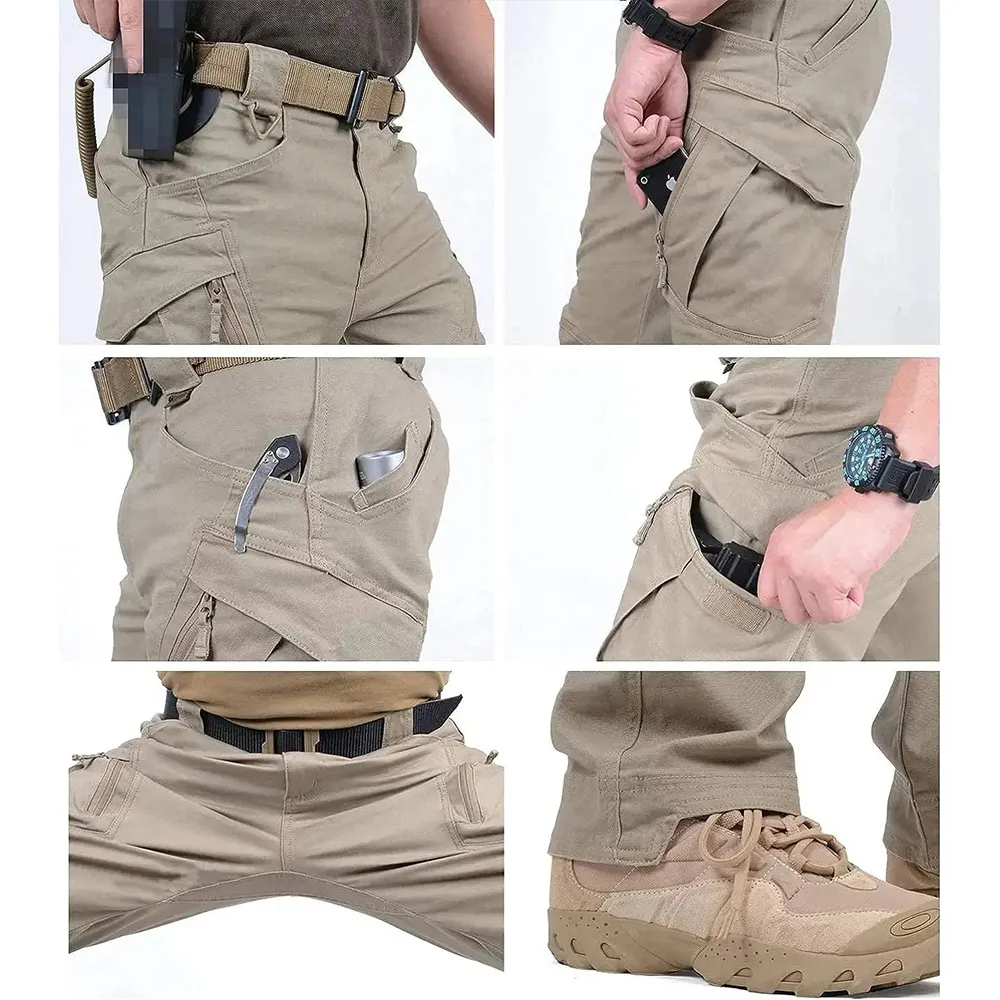 Men's Assault Tactical Pants Lightweight Cotton Outdoor Military Combat Cargo Trousers