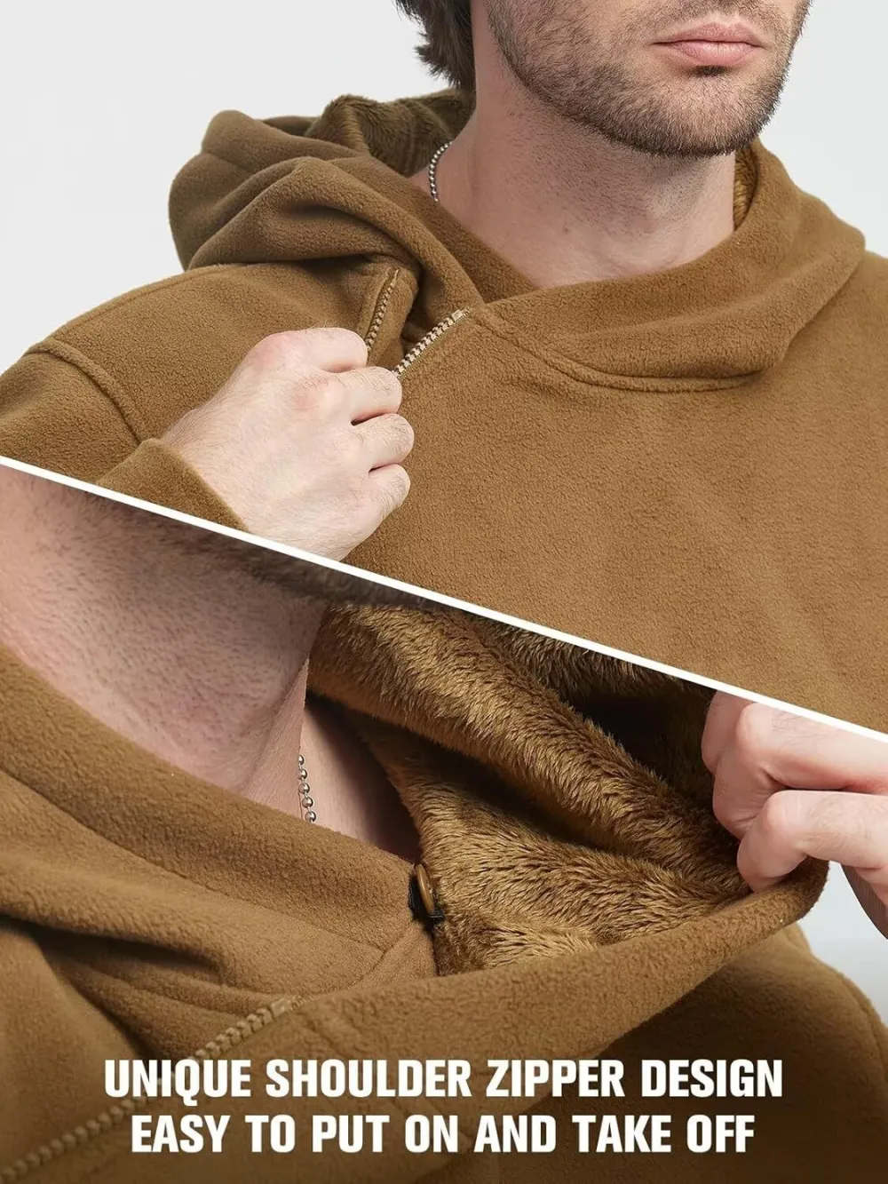 Men's Tactical Winter Fleece Pullover Hoodie Warm Long Fleece lined Hooded Sweatshirt