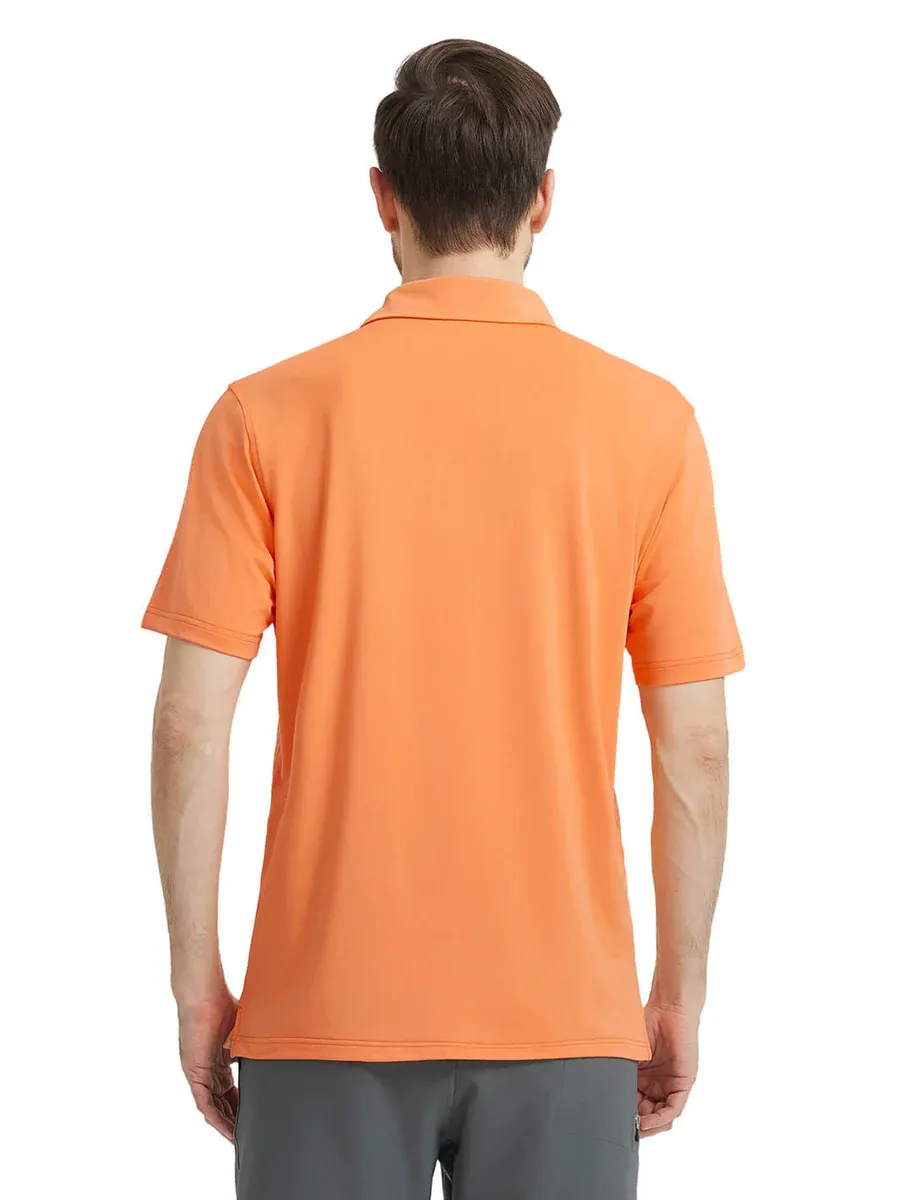 Men'S Designed Collared Solid Performance Polo