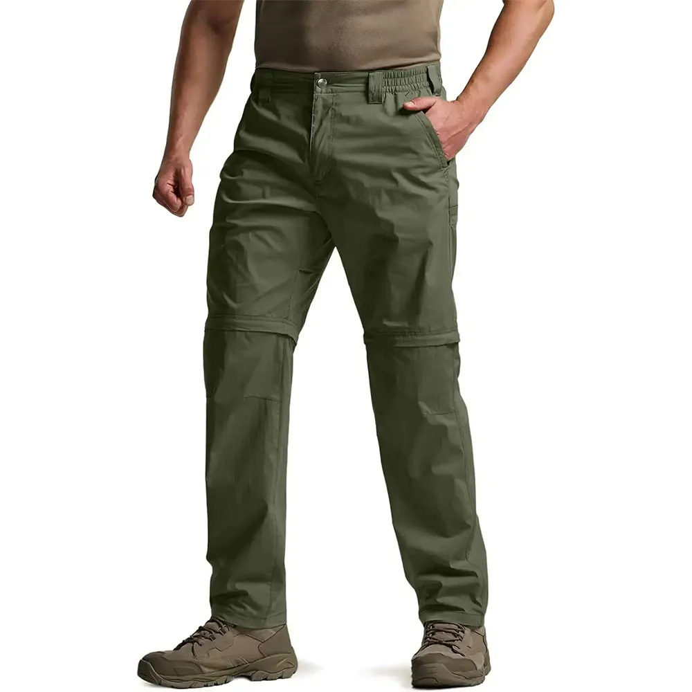 Men's Convertible Cargo Tactical Pants, Water Resistant Outdoor Hiking Pants