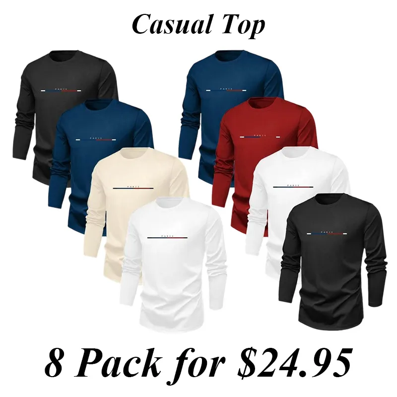 Men'S Letter & Striped Print Round Neck Longsleeves Sweatshirt, Loose Casual Soft Long Sleeve Pullover For Fall & Winter, Men'S Clothes For Daily Wear